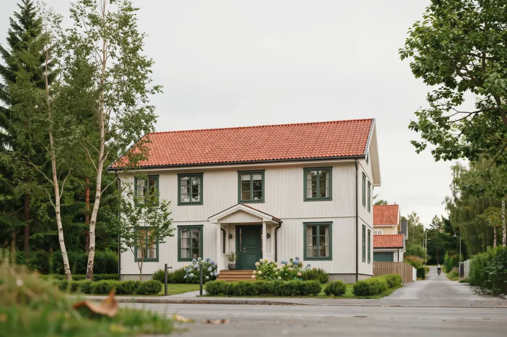 takbyte med nya tegelpannor p villa i stuvsta
