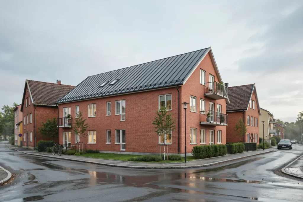renovering av l glutande tak p radhus i flemingsberg